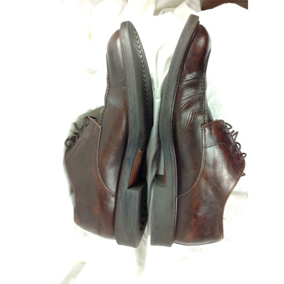 Johnston & Murphy Signature Series Brown Leather Oxford Shoes Mens Sz 10M Italy